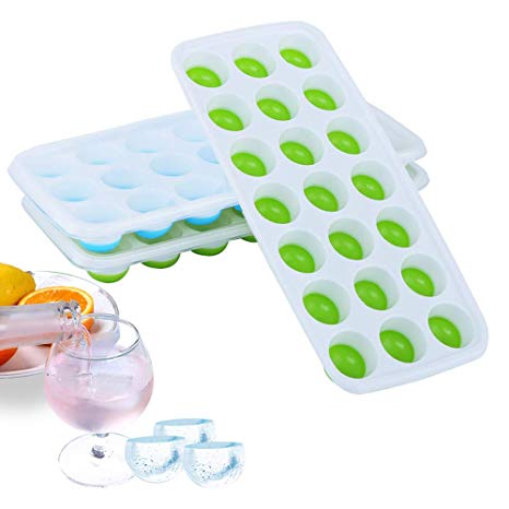 Aibrisk Ice Cube Trays 3 Pack Flexible Silicone Ice Cube Trays with Removable Lids,Easy Release 63 Ice Cube,BPA Free and Stackable Dishwasher Safe