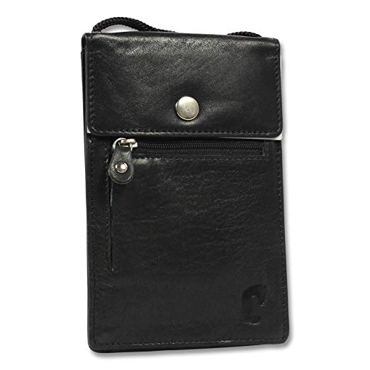 Safekeepers Leather Travel Wallet – Passport Wallet – Festival Bag – Stash – Document Wallet - Neck Pouche RFID Protected - Passport Pouche