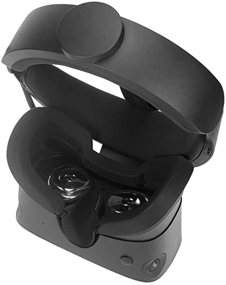 Silcone VR Face Cover Mask for Oculus Rift S Face Pad Cushion Cover Sweatproof Waterproof Lightproof (Black)