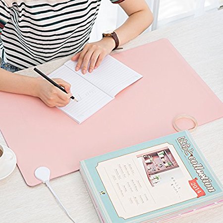 Lifechaser Leather Desk Heating Pad Mat Warmer Cushion Waterproof for Winter Home Office Table Laptop Keyboard Mouse Game (Pink, Small)