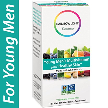 Rainbow Light Vibrance Young Men's Multivitamin Plus Healthy Skin Support, 180 Count