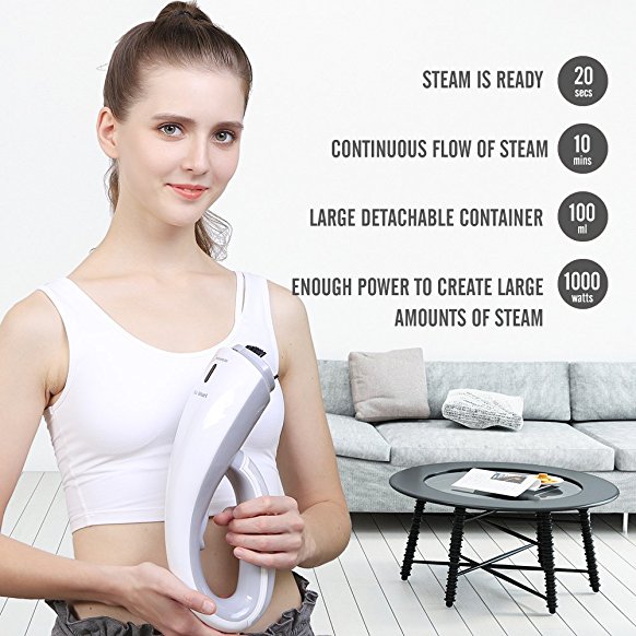 OXA Powerful 1000W Handheld Clothes Steamer,Home and Travel Steamer for Clothes with 2 Brushes,20s Ultrafast, Portable, Compact, 100%Safe