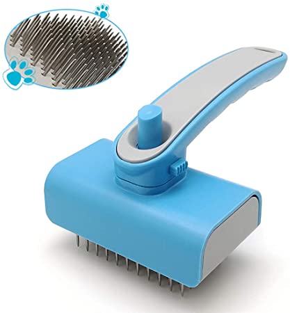 Anzonn Pet Self Cleaning Slicker Brush,Dogs Brush for Gently Removes Loose Undercoat for Dogs & Cats Grooming Brush,Deshedding Tool Suitable for Long or Short Hair Pet