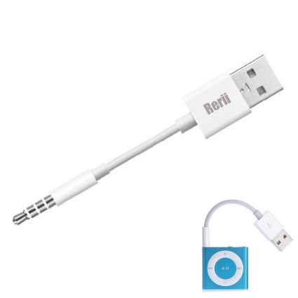Rerii 10.5cm Length 2 in1 USB Charger and SYNC Data Cable for Apple iPod Shuffle 3rd / 4th / 5th Generation