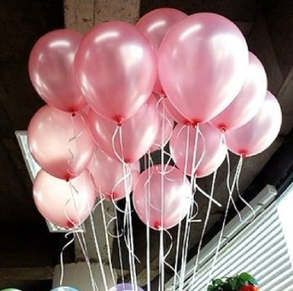 Lokman 12 Inch Ultra Thickness Pink Latex Metallic Balloons 100 Piece Per Unit (Pink)