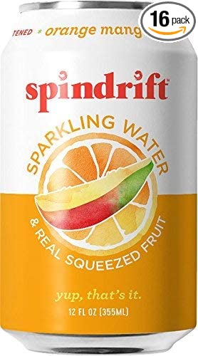 Spindrift Sparkling Water, 12 Fl. Oz. Cans (16 Pack) (Orange Mango)