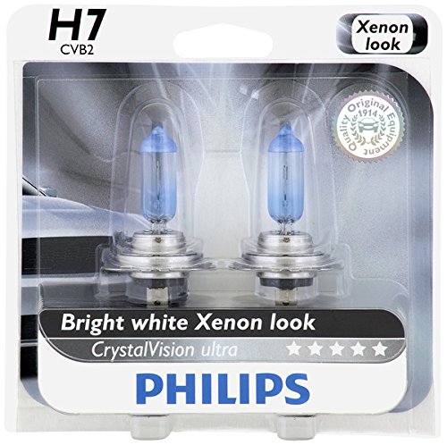 Philips H7 CrystalVision Ultra Upgrade Headlight Bulb, 2 Pack
