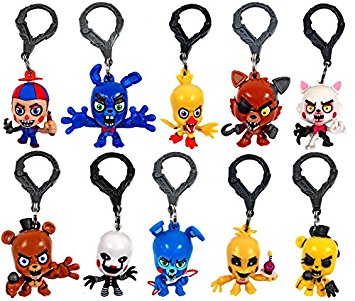FNAF Officially Licensed Five Nights At Freddy's 3" Figure Hangers SET of 10 Toys Includes: Chase Piece "Golden Freddy"