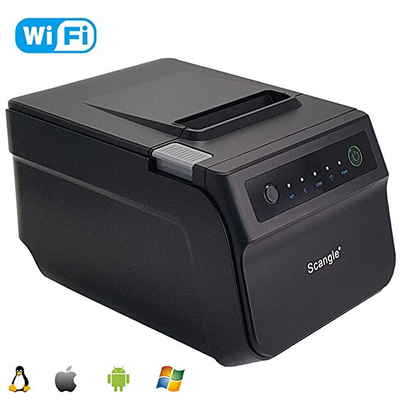 80MM Wireless WIFI Thermal Printer - Scangle Thermal Receipt POS Printer With Auto Cutter - Can Print 80MM & 58MM Width Thermal Paper.
