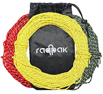 Raqpak Guyline Rope 100 Feet Long Tent Reflective Cord with Carry Pouch (Yellow)