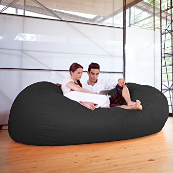 Jaxx 7 ft Giant Bean Bag Sofa, Black