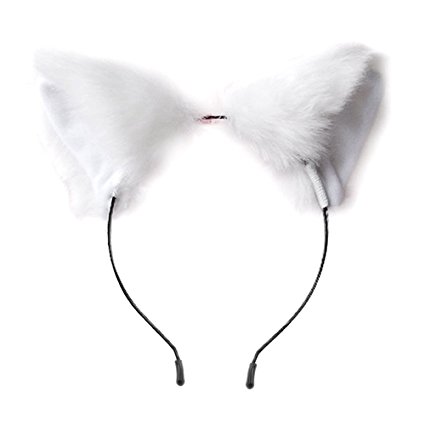 BAOBAO Women Girl Cat Fox Long Fur Ears Headband Party Cosplay Costume Hairband