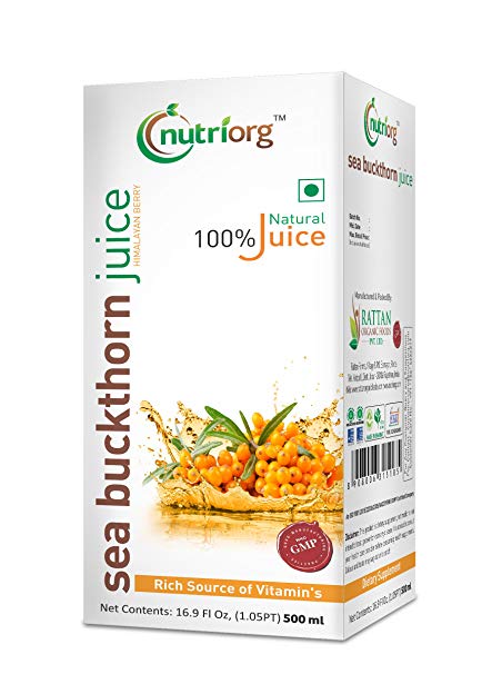 Nutriorg Seabuckthorn Juice 500Ml (Get 250Gms Certified Organic Honey Absolutely Free)