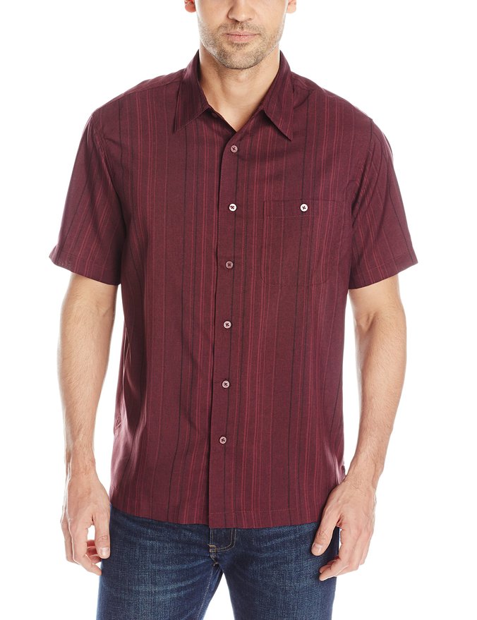 Haggar Mens Short-Sleeve Button-Front Shirt