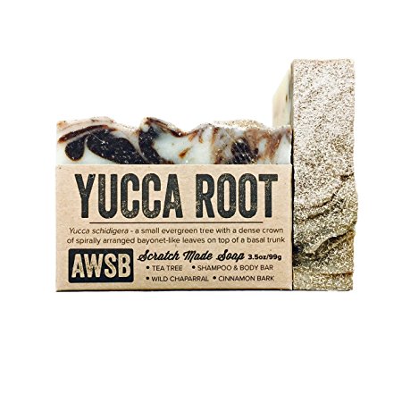 Yucca Root Natural & Organic Vegan Shampoo & Body Bar Soap with Tea Tree Oil, Handmade by A Wild Soap Bar