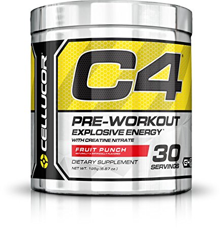 Cellucor - C4 Premium Pre Workout Powder with Creatine, Beta Alanine, and TeaCor for High Performance (195g) - Fruit Punch - 30 Servings