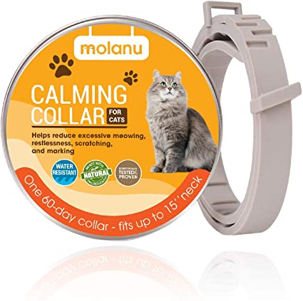 MOLANU Cat Calming Collar for Cats - Cat Calm Products, Pheromones for Cats, Anxiety Relief Fits Small Medium and Large Cats - Adjustable and Waterproof with 100% Natural