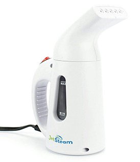 Garment Steamer - NEW JetSteam (TM) Portable Steamer for Wrinkle Free Fabrics - Handheld Design Makes Perfect Travel Companion - Ideal for Home Use - 50 Seconds Heat Up - Spit & Drip Free - 900W