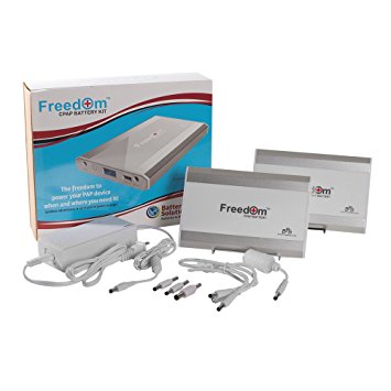 Freedom CPAP Battery Standard Kit (Dual Battery) - Number 1 Most Advanced, Longest Lasting CPAP Battery