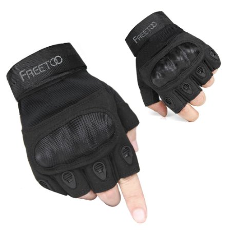Freetoo Mens Hard Knuckle Full Finger Military Gear Tactical Gloves