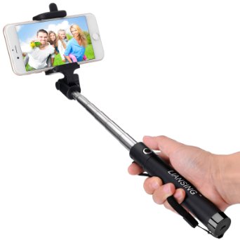 Selfie Stick LIANSING One-piece U-Shape Self-portrait Foldable Extendable Selfie Stick with built-in Bluetooth Remote Shutter Black