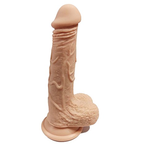 8 Inch Realistic Dildo Liquid Silicone Penis with Suction Cup(SKin White)