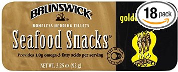 Brunswick Golden Smoked Seafood Snack, 3.25-Ounce Can (Pack of 18)