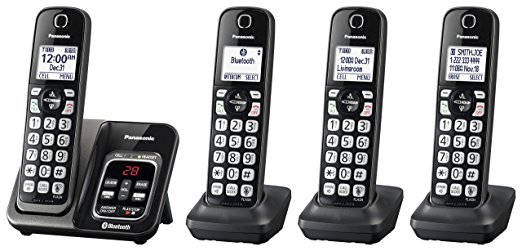 Panasonic KX-TGD564M Link2Cell Bluetooth Cordless Phone with Voice Assist and Answering Machine - 4 Handsets
