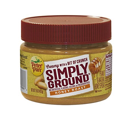 Peter Pan Simply Ground Peanut Butter, Honey Roasted, 15 Ounce