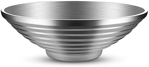 Salad Bowl, Double Wall 12.6 Inch 118 OZ Stainless Steel Multipurpose Serving Bowl for Soup, Cooked Food, Fruit, Noodle, Cereal (118 OZ (3500ml))