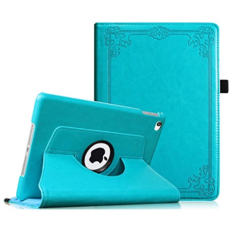 Fintie iPad Air 2 Case (2014 Release) - 360 Degree Rotating Stand Protective Case Smart Cover with Auto Sleep / Wake Feature for Apple iPad Air 2, Vintage Winter Ice