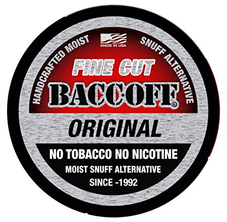 BaccOff, Original Fine Cut, Premium Tobacco Free, Nicotine Free Snuff Alternative (5 Cans)