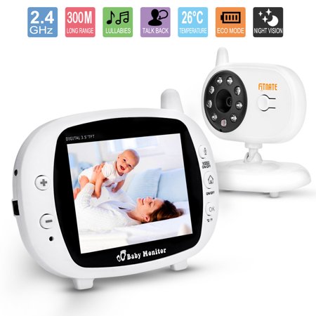 3.5" Audio Video Baby Monitor, Wireless Digital Night Vision Safety Viewer