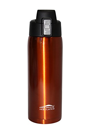 Fliptop Aquatix Insulated Ultimate Sport Fitness Bottle Double Wall 32 ounce Burnt Orange Stainless Steel