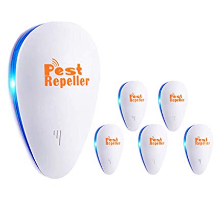 Ultrasonic Pest Repeller, 2019 Upgrated, 6 Pack, Pest Control Ultrasonic Repellent, Electric Pest Control Repellent for Bed Bugs, Cockroach, Rat, Spider, Flea, Ant