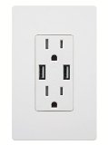TOPGREENER TU2154A 4A High Speed USB Charger Receptacle 15A Tamper Resistant Outlet and 2 Free Wall Plates
