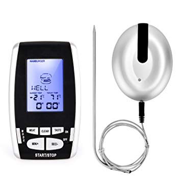 Meat Thermometer Digital Cooking, Gotech Food Thermometer Remote with Heat-Resistant Probe for Grilling, Large LCD Digital Food Thermometer Instant Read for Oven, Kitchen Cooking, BBQ, Poultry, Grill, Liquid