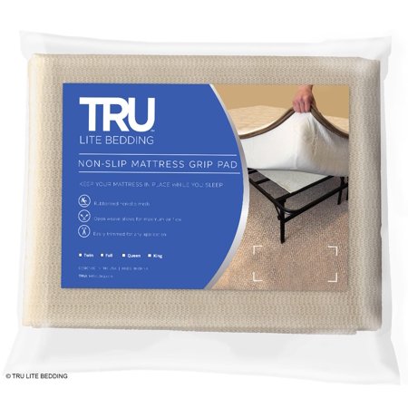 TRU Lite Bedding Non Slip Mattress Grip Pad - Keeps All Mattress Types In Place For a Great Night's Sleep - Ideal For Platform Bed or Futon - Easy and Simple Fit - Rug Pad