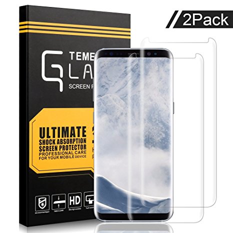 Samsung Galaxy S8 Plus Screen Protector, JUGGLO Tempered Glass,9H Hardness,Bubble (2Pack)