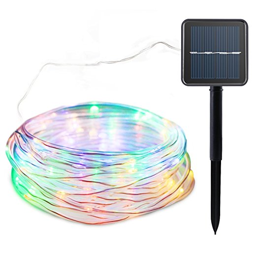 Lalapao Rope Lights 120 LED Solar Powered String Lights Christmas Fairy Decor Light with 8 Modes For Outdoor Indoor Garden Patio Lawn Holiday Bedroom Wedding (Multi Color)
