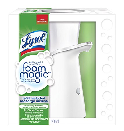 Lysol Foam Magic, Antibacterial No Touch Hand Wash System, Includes Aloe Vera 200 ml, 1 Count