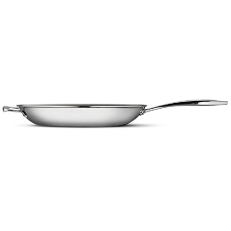 Tramontina 80116/057DS Gourmet 18/10 Stainless Steel Induction-Ready Tri-Ply Clad Fry Pan, 12-Inch w/Helper Handle, Stainless