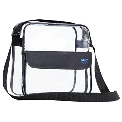 Clear Cross-Body Messenger Shoulder Bag, Available in 2 Sizes, PGA, MLB & NFL Stadium Approved Clear Purse