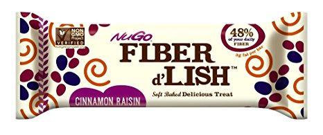 NuGO Fiber d'Lish Cinnamon Raisin Nutrition Bar, 16 Count