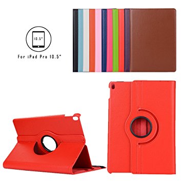 iPad Pro 10.5 Case, Vangoog 360 Degree Rotating Stand Case with Smart Cover Auto Sleep / Wake Feature for Apple 10.5-inch iPad Pro (2017 Version),Red