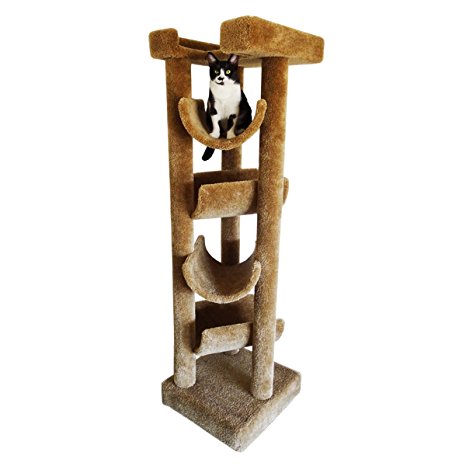New Cat Condos Premier Solid Wood Skyscraper Cat Tree