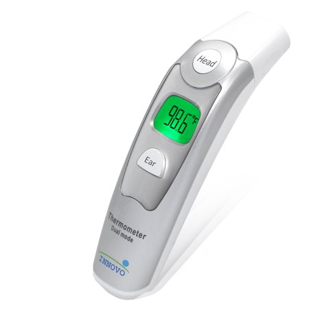 Innovo Medical Forehead and Ear Thermometer - Temperature and Fever Health Alert Clinical Monitoring System for Children and Adults - CE and FDA Cleared