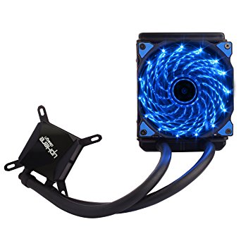 upHere Technology All-In-One High Performance Liquid CPU Cooler with Adjustable 120mm PWM Blue LED Fan