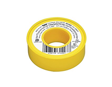Oatey 31403 Yellow GAS/TFE Tape, Dispenser Pack, 1/2-Inch x 260-Inch
