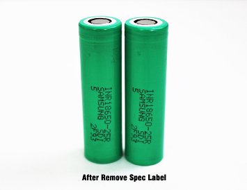 2PCS INR18650-25R 2500mAh 3.6v 20A Rechargeable Li-ion Battery